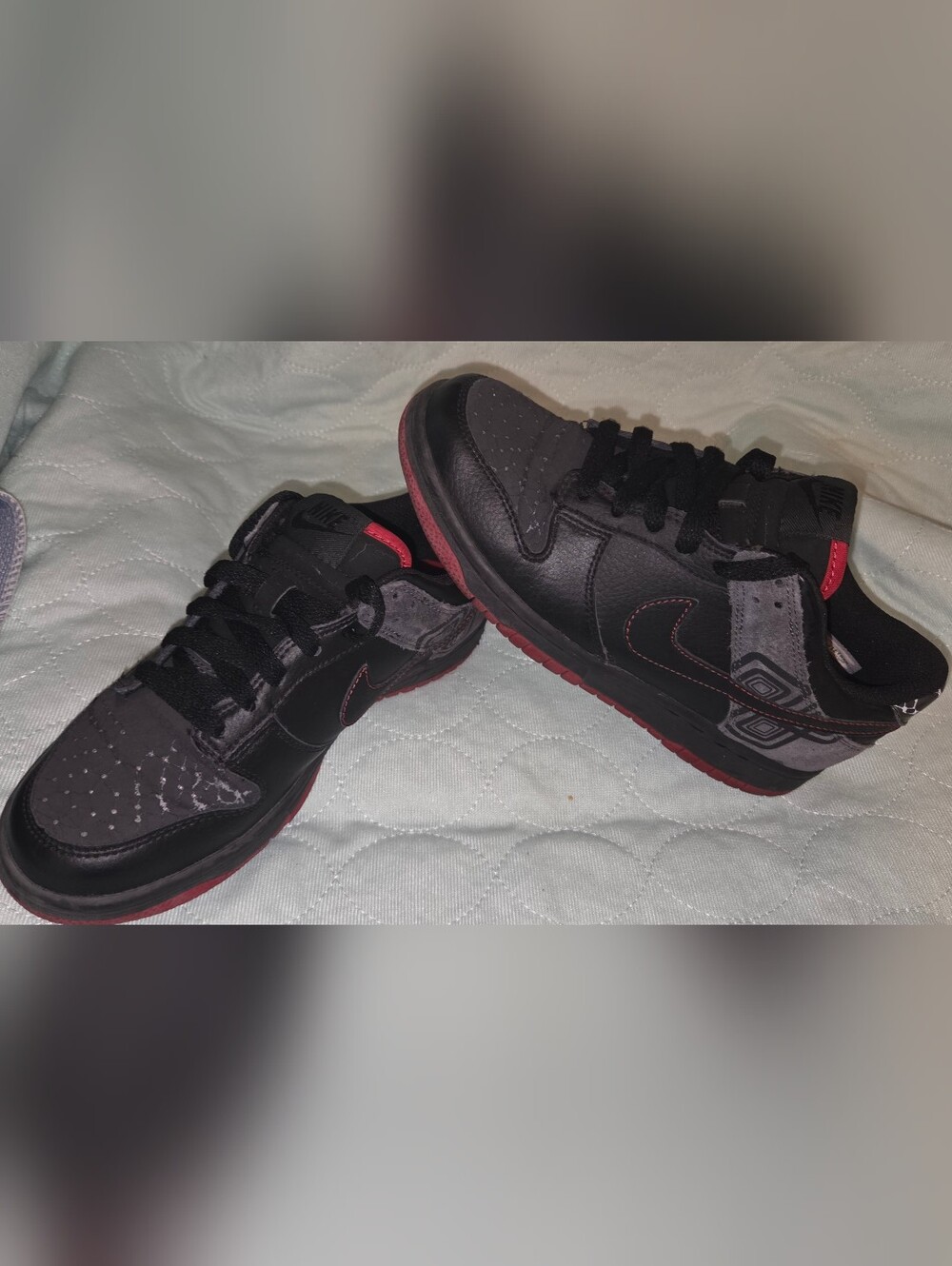 Boy's Nike Nyx Dunk Low Anthracite & Varsity Red Black No Box Size 5Y